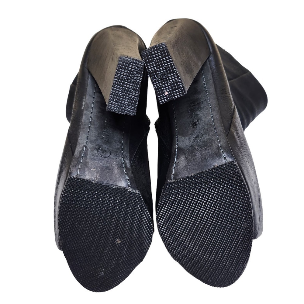 Allsaints women's black leather peep toe platform ankle booties 6.5M - Picture 10 of 10